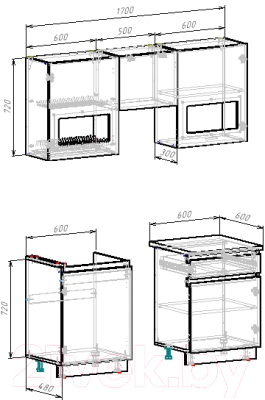Готовая кухня ВерсоМебель Эко-7 1.7