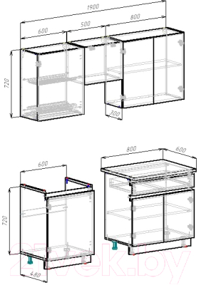 Готовая кухня ВерсоМебель Эко-7 1.9