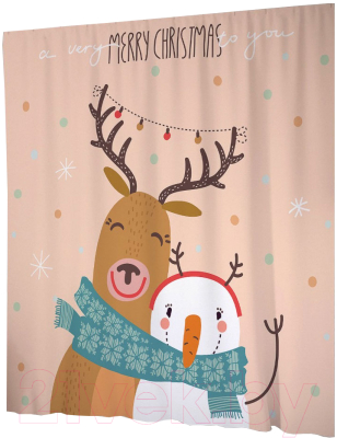 Шторка-занавеска для ванны JoyArty Шарф на двоих / sc_78664 - фото