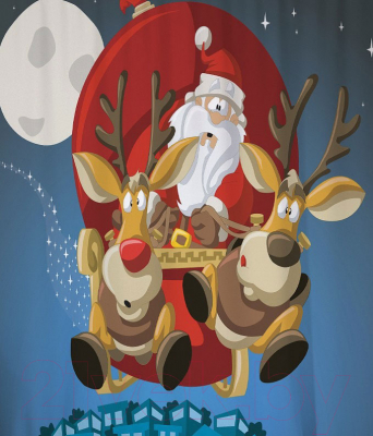 Шторка-занавеска для ванны JoyArty Волшебные сани / sc_78661 - фото