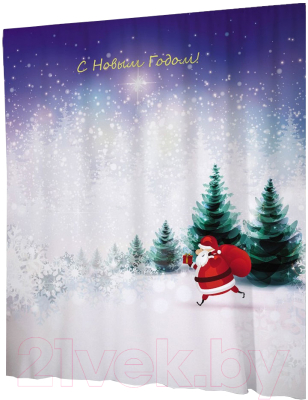 Шторка-занавеска для ванны JoyArty Подарки приближаются / sc_78631 - фото