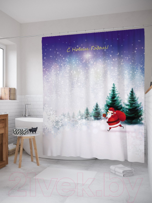 Шторка-занавеска для ванны JoyArty Подарки приближаются / sc_78631