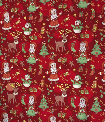 Шторка-занавеска для ванны JoyArty Дедушка Мороз с друзьями / sc_378415 - фото