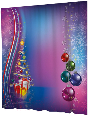 Шторка-занавеска для ванны JoyArty Сказочное Рождество / sc_37077 - фото