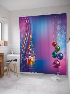Шторка-занавеска для ванны JoyArty Сказочное Рождество / sc_37077