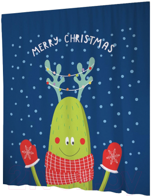 Шторка-занавеска для ванны JoyArty Рождественское настроение / sc_290635 - фото