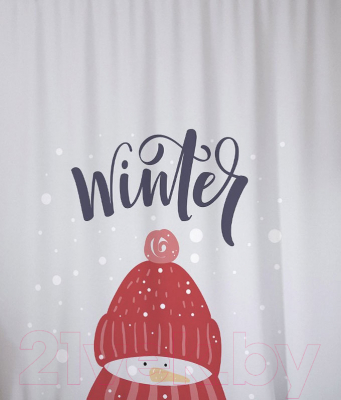 Шторка-занавеска для ванны JoyArty Зимнее настроение / sc_290631 - фото