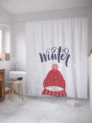 Шторка-занавеска для ванны JoyArty Зимнее настроение / sc_290631