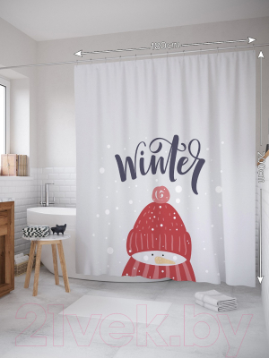 Шторка-занавеска для ванны JoyArty Зимнее настроение / sc_290631