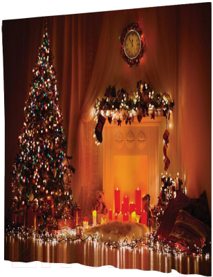 Шторка-занавеска для ванны JoyArty Рождественская елка / sc_20297 - фото