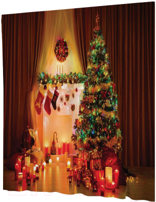 Шторка-занавеска для ванны JoyArty Праздничный уют / sc_20077 - фото