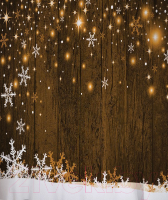 Шторка-занавеска для ванны JoyArty Волшебные снежинки / sc_19382 - фото