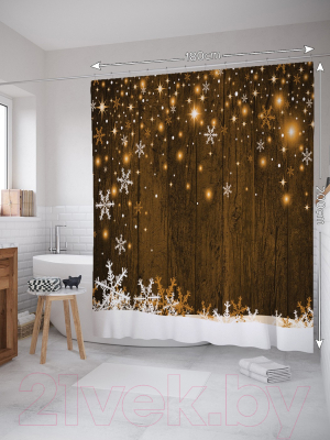 Шторка-занавеска для ванны JoyArty Волшебные снежинки / sc_19382