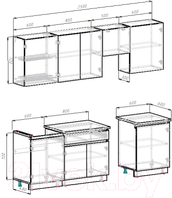 Готовая кухня ВерсоМебель Эко-7 2.5