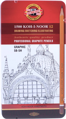 Набор простых карандашей Koh-i-Noor 1500 Graphic / 1502012009PL - фото