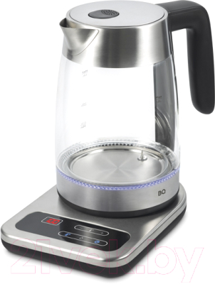 Электрочайник BQ KT1736G (черный/сталь) - фото