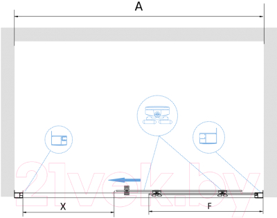 Душевая дверь RGW PA-14 B / 41081414-14