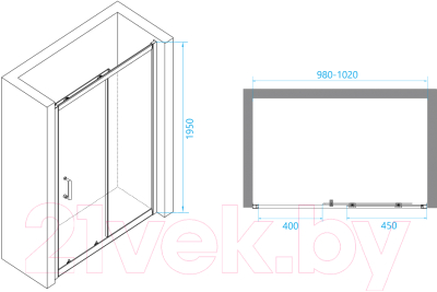 Душевая дверь RGW PA-14 W / 41081410-15