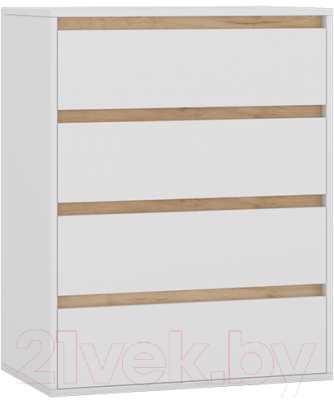 Комод Интермебель Рио-1 Р-001 (белый/дуб крафт золотой) - фото