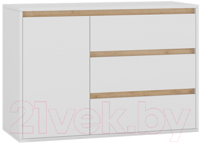 Тумба Интермебель Рио-2 Р-002 (белый/дуб крафт золотой) - фото