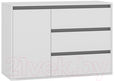 Тумба Интермебель Рио-2 Р-002 (белый/графит серый) - фото