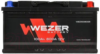 Автомобильный аккумулятор Wezer 800A R+ / WEZ100800R - фото