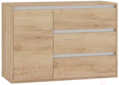 Тумба Интермебель Рио-2 Р-002 (дуб крафт золотой/белый) - фото