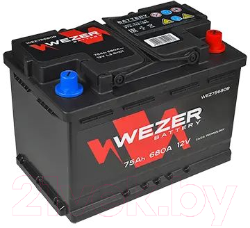 Автомобильный аккумулятор Wezer 680A R+ / WEZ75680R