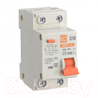 Дифференциальный автомат КС АВДТ-32 ELE 1P+N 25А/300мА тип АС х-ка C 4.5кА / 72647 - фото
