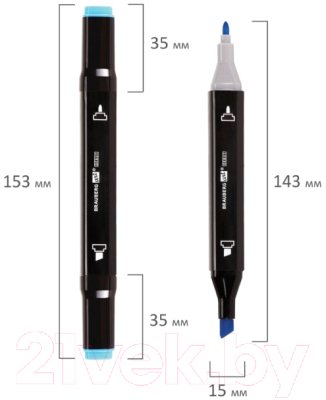 Набор маркеров Brauberg Black / 152132
