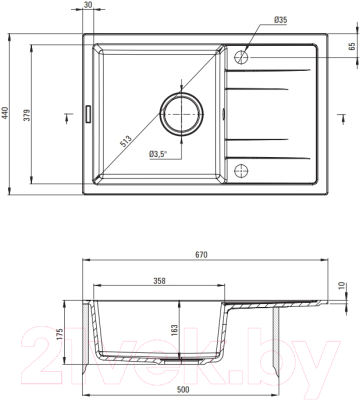 Мойка кухонная со смесителем Deante ZRCA2113
