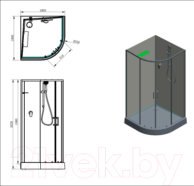 Душевая кабина Aquanet Passion Evo R 100 / 282010