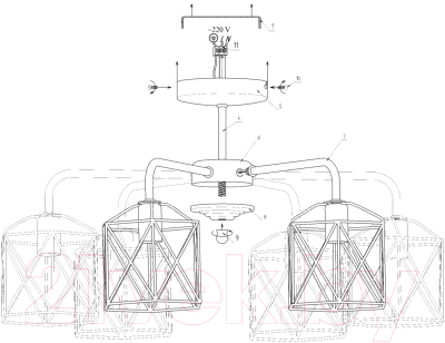 Люстра Элетех Стелла 161 НПБ 01-6х60-142 / 1005404668