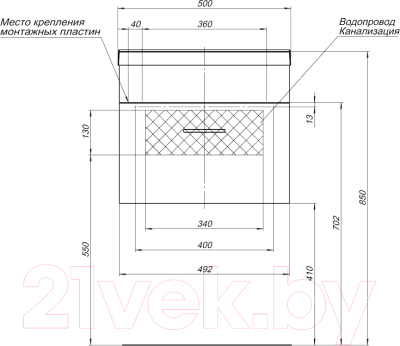 Тумба с умывальником Aquanet Верона 50 / 287665