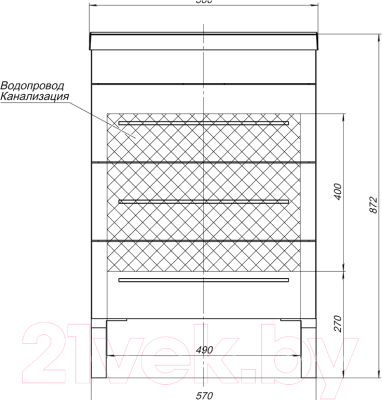 Тумба с умывальником Aquanet Верона 58 / 287668