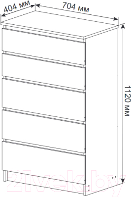 Комод ДСВ Мори МК 700.5 (белый)