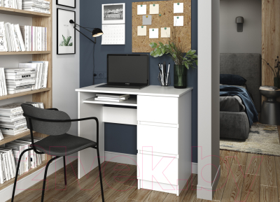 Компьютерный стол ДСВ Мори правый МС-6 (белый)