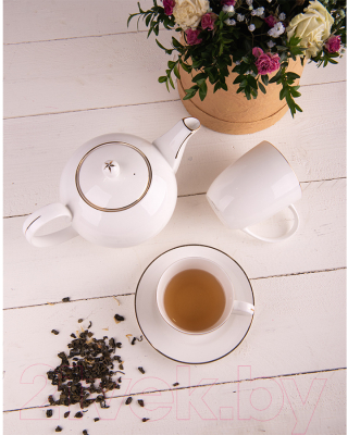 Чашка с блюдцем Happy Gifts Gold / 32502