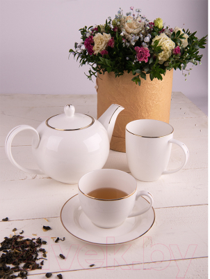 Чашка с блюдцем Happy Gifts Gold / 32502