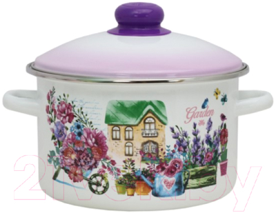 Набор кастрюль Эмаль Весенний сад 2-3208/6