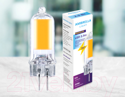 Лампа Ambrella Filament LED G4 2.5W 3000K (20W) 220-230V