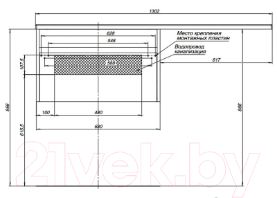 Тумба с умывальником Aquanet Токио 130 L / 239217