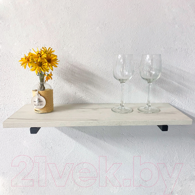 Полка Millwood Настенная с кронштейном 40x20 (дуб белый Craft/черный)