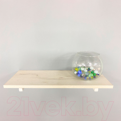 Полка Millwood Настенная с кронштейном 40x20 (дуб белый Craft/белый)