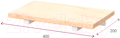 Полка Millwood Настенная с кронштейном 40x20 (дуб белый Craft/белый)