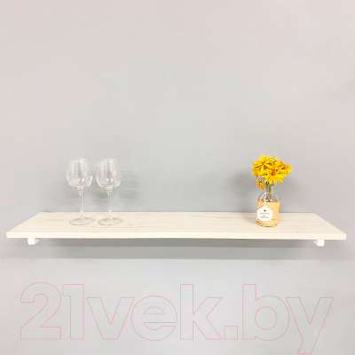 Полка Millwood Настенная с кронштейном 60x20 (дуб белый Craft/белый)