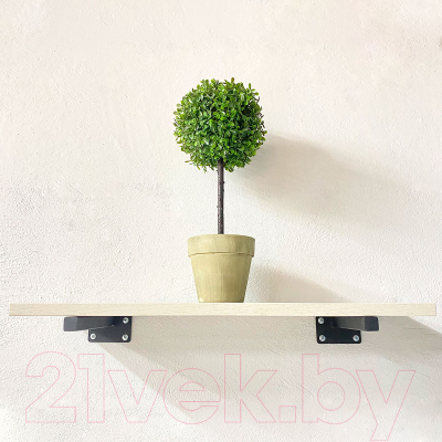 Полка Millwood Настенная с кронштейном 80x20 (дуб белый Craft/черный)