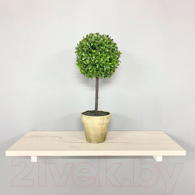 Полка Millwood Настенная с кронштейном 80x20 (дуб белый Craft/белый)