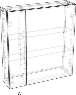 Шкаф с зеркалом для ванной Garda 1/L (55)