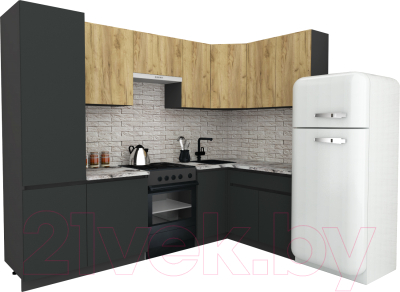 Готовая кухня ВерсоМебель Эко-7 1.4x2.6 правая - фото